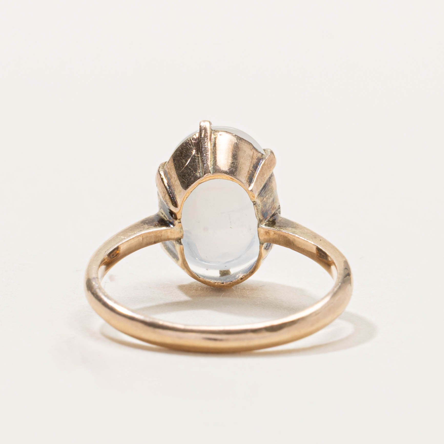 10k Cabochon Moonstone Solitaire Ring | 4.50ct | SZ 6.25