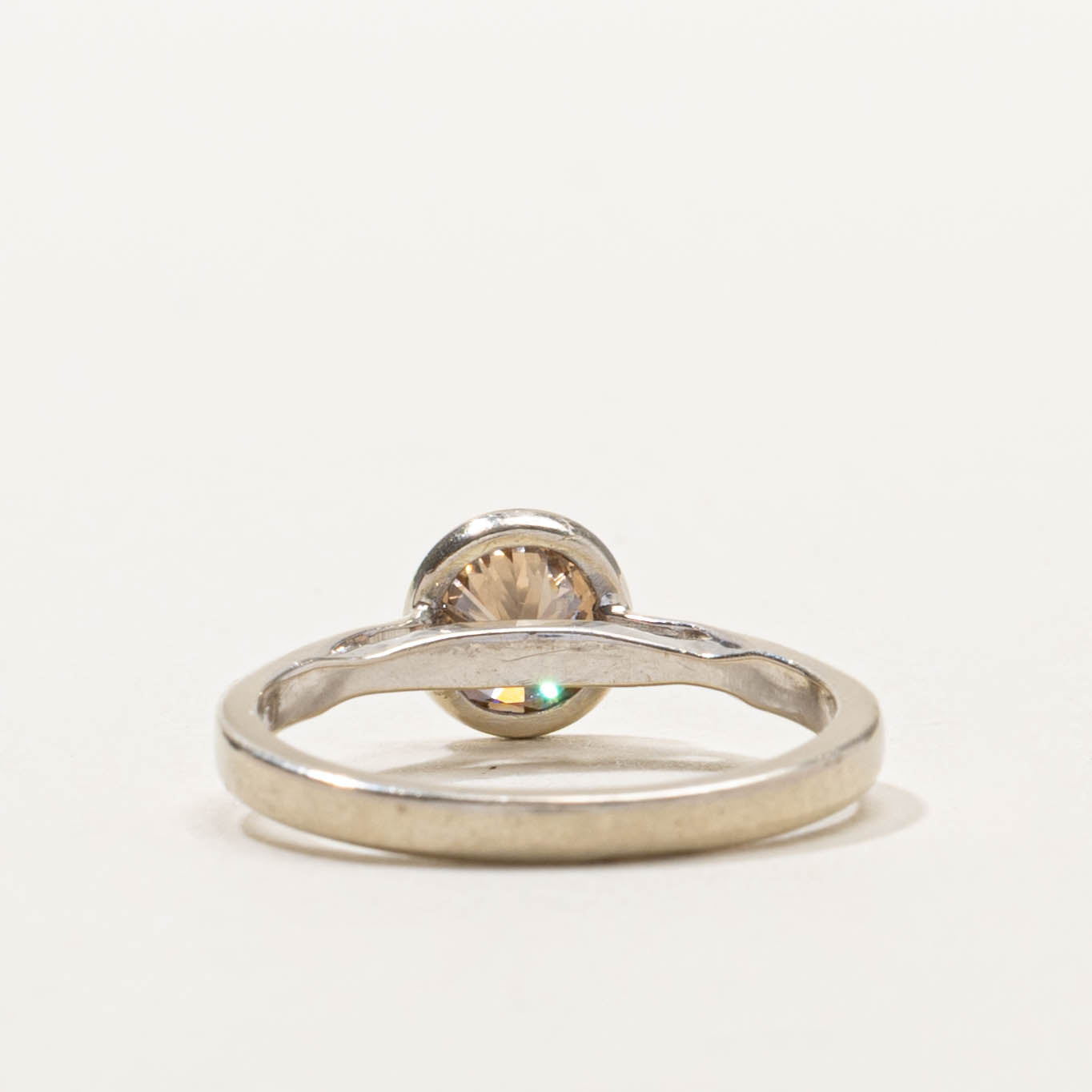 14k Bezel Set Diamond Reverse Tapered Ring | 0.80ct | SZ 6.25