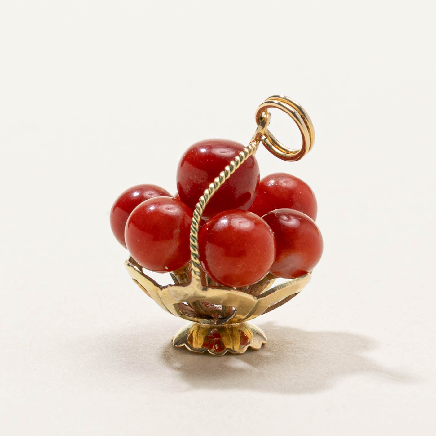 9k Carnelian Cluster Fruit Basket Pendant | 10.00ctw