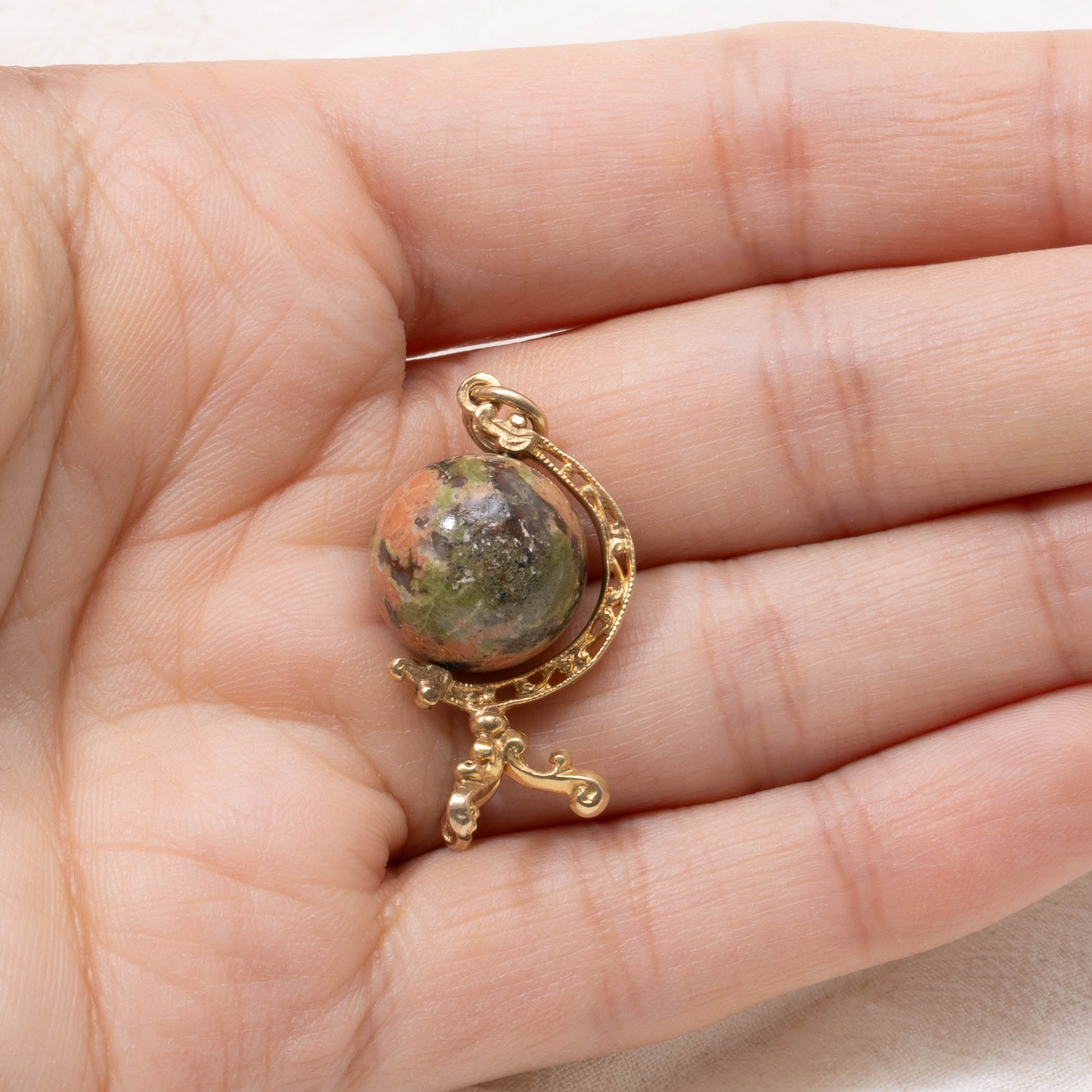 1972 Birmingham Unakite Globe Charm | 15.00ct