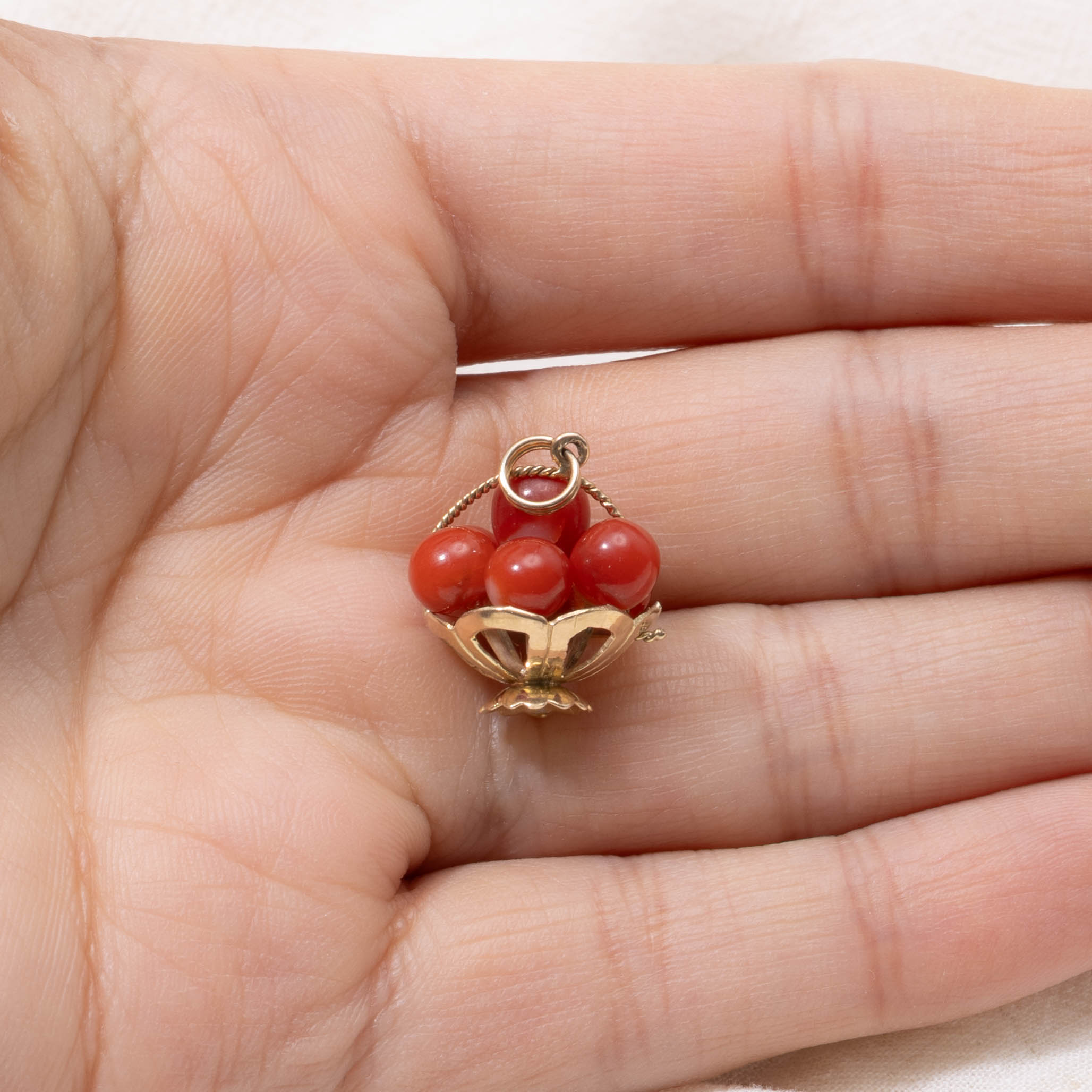 9k Carnelian Cluster Fruit Basket Pendant | 10.00ctw