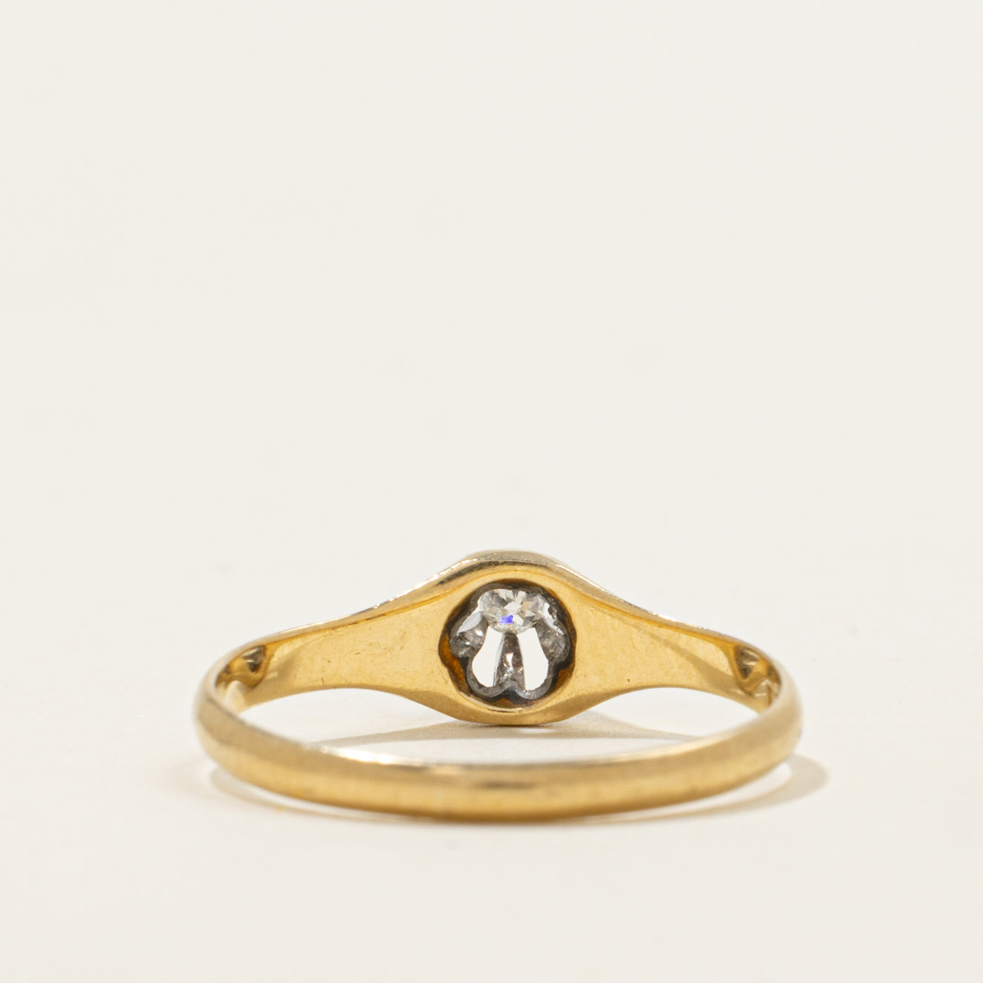 'Birks' Belcher Set Diamond Petite Ring | SZ 6.25