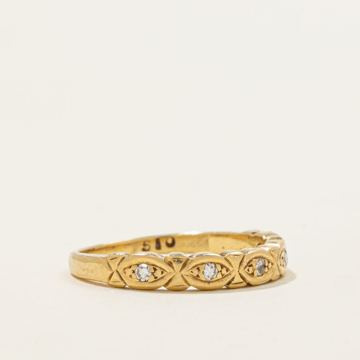 1970 Birmingham Diamond Marquise Patterned Band | 1.7mm | SZ 6.5