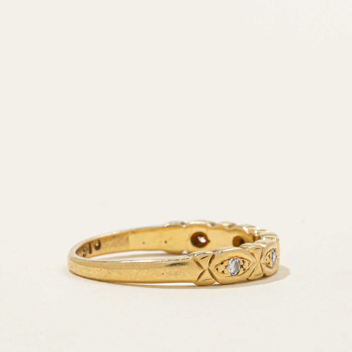 1970 Birmingham Diamond Marquise Patterned Band | 1.7mm | SZ 6.5