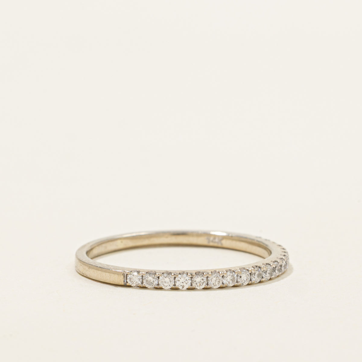 14k Semi Eternity Diamond Band | 1.65mm | SZ 7.5