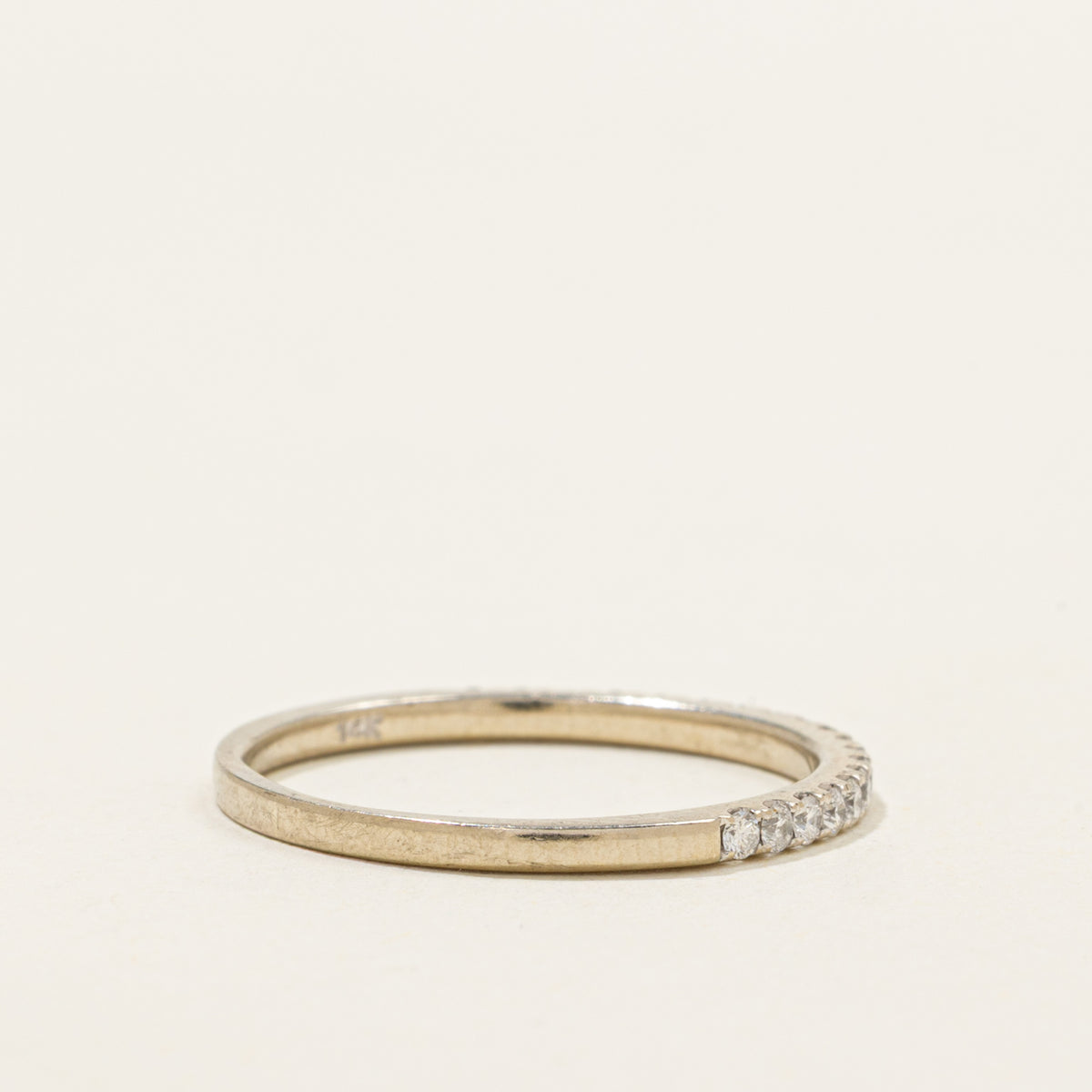 14k Semi Eternity Diamond Band | 1.65mm | SZ 7.5