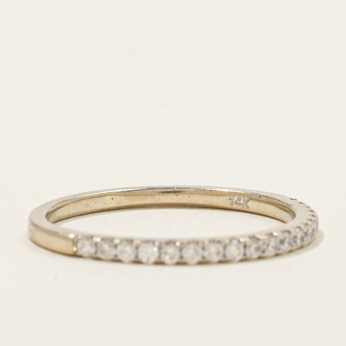 14k Semi Eternity Diamond Band | 1.65mm | SZ 7.5