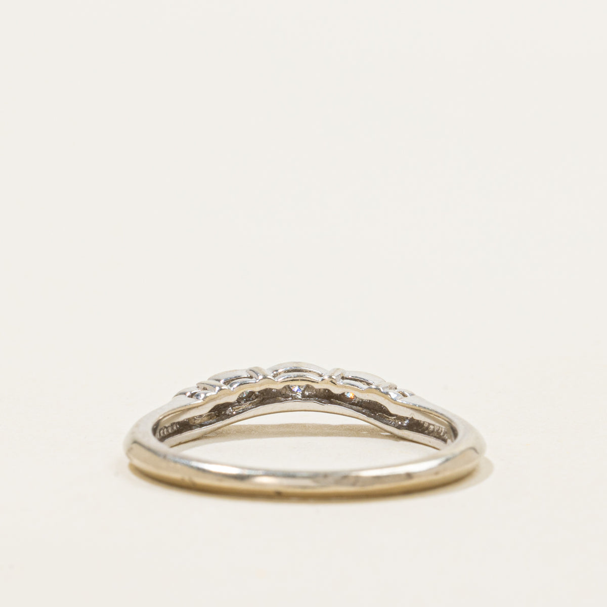 14k Five Stone Diamond Geometric Contour Band | 1.6mm | SZ 6.5