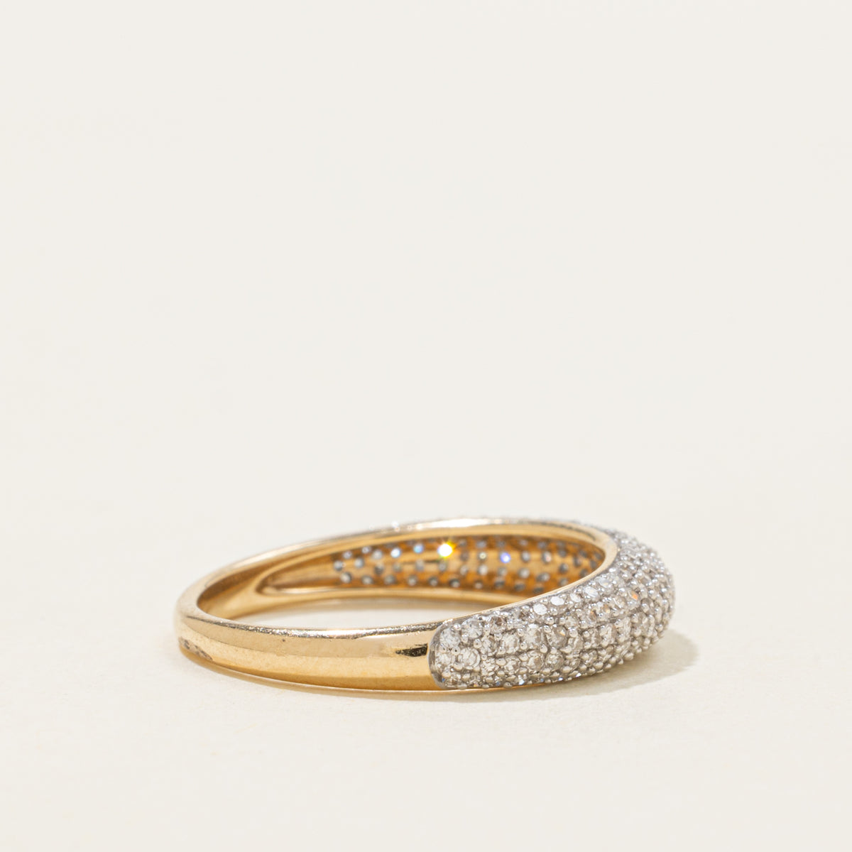 14k Semi Eternity Diamond Dome Ring | SZ 5.25