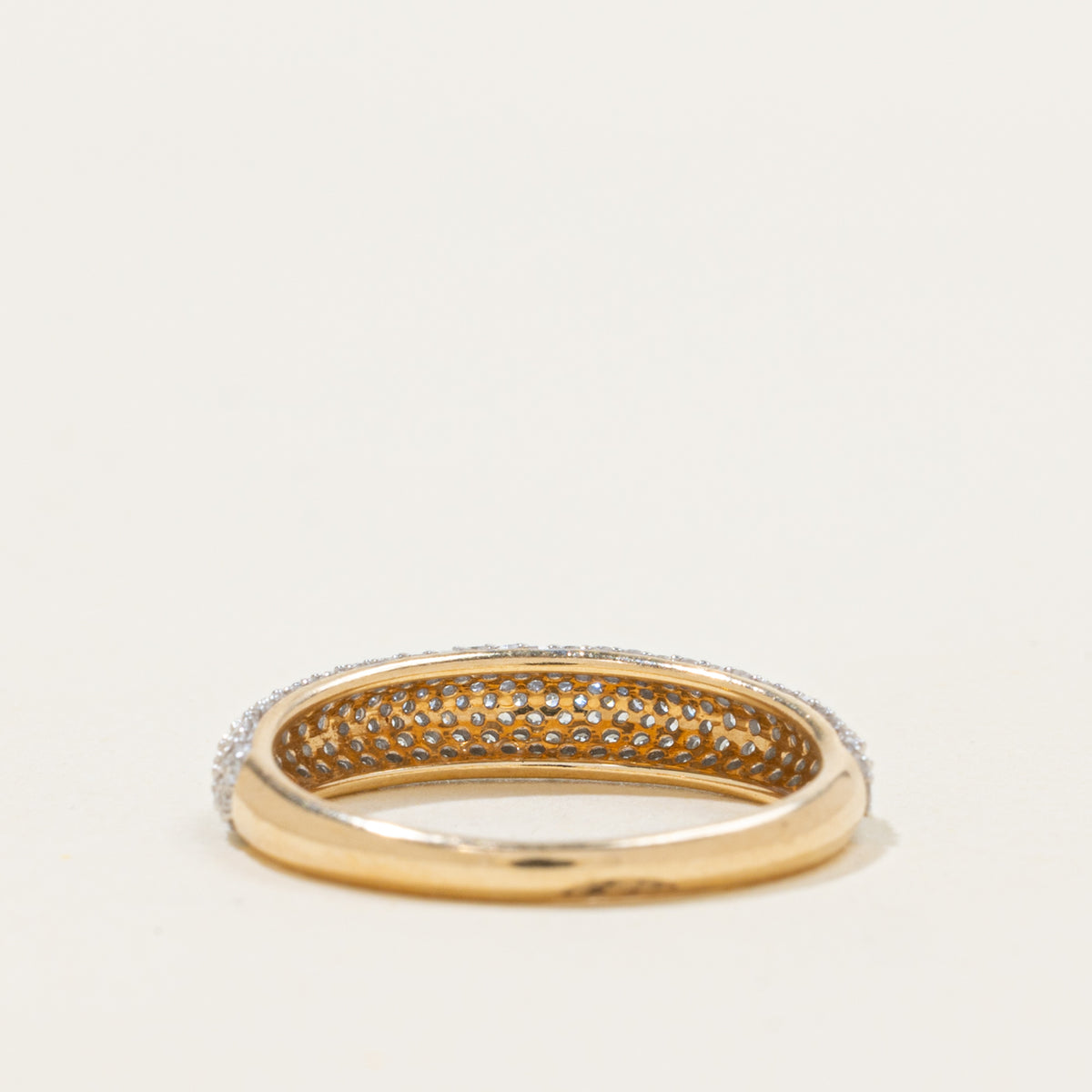 14k Semi Eternity Diamond Dome Ring | SZ 5.25
