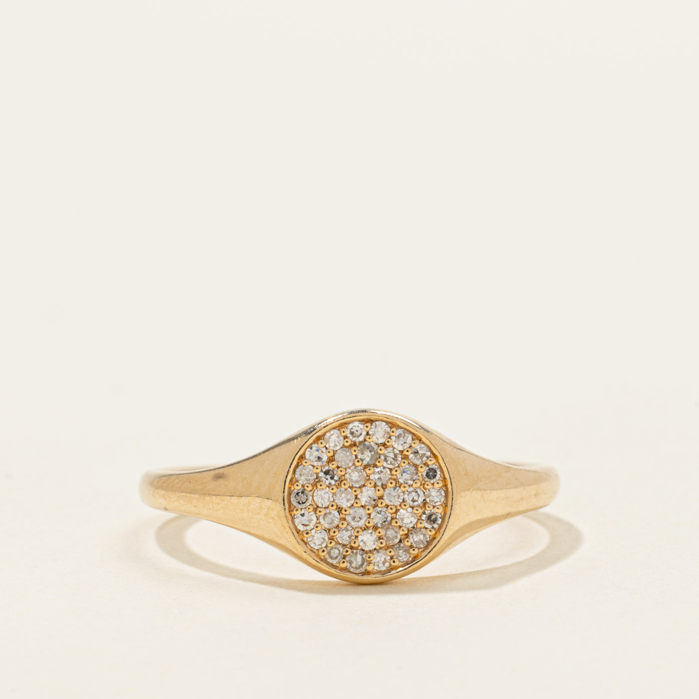 'Mejuri' Pavé Diamond Signet Ring | SZ 7