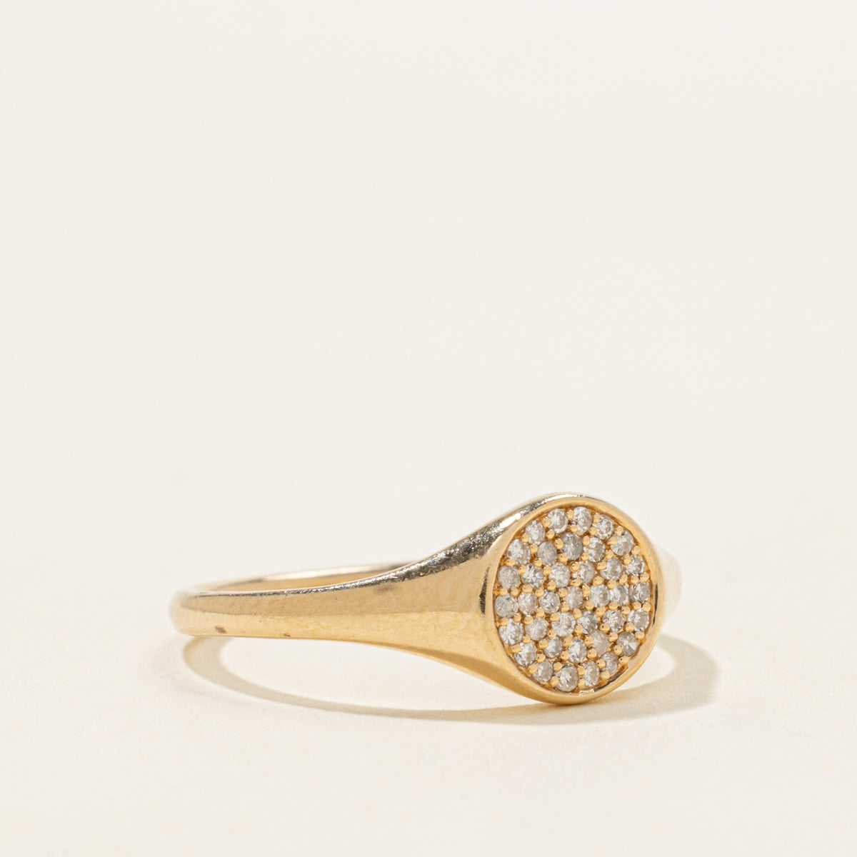 'Mejuri' Pavé Diamond Signet Ring | SZ 7