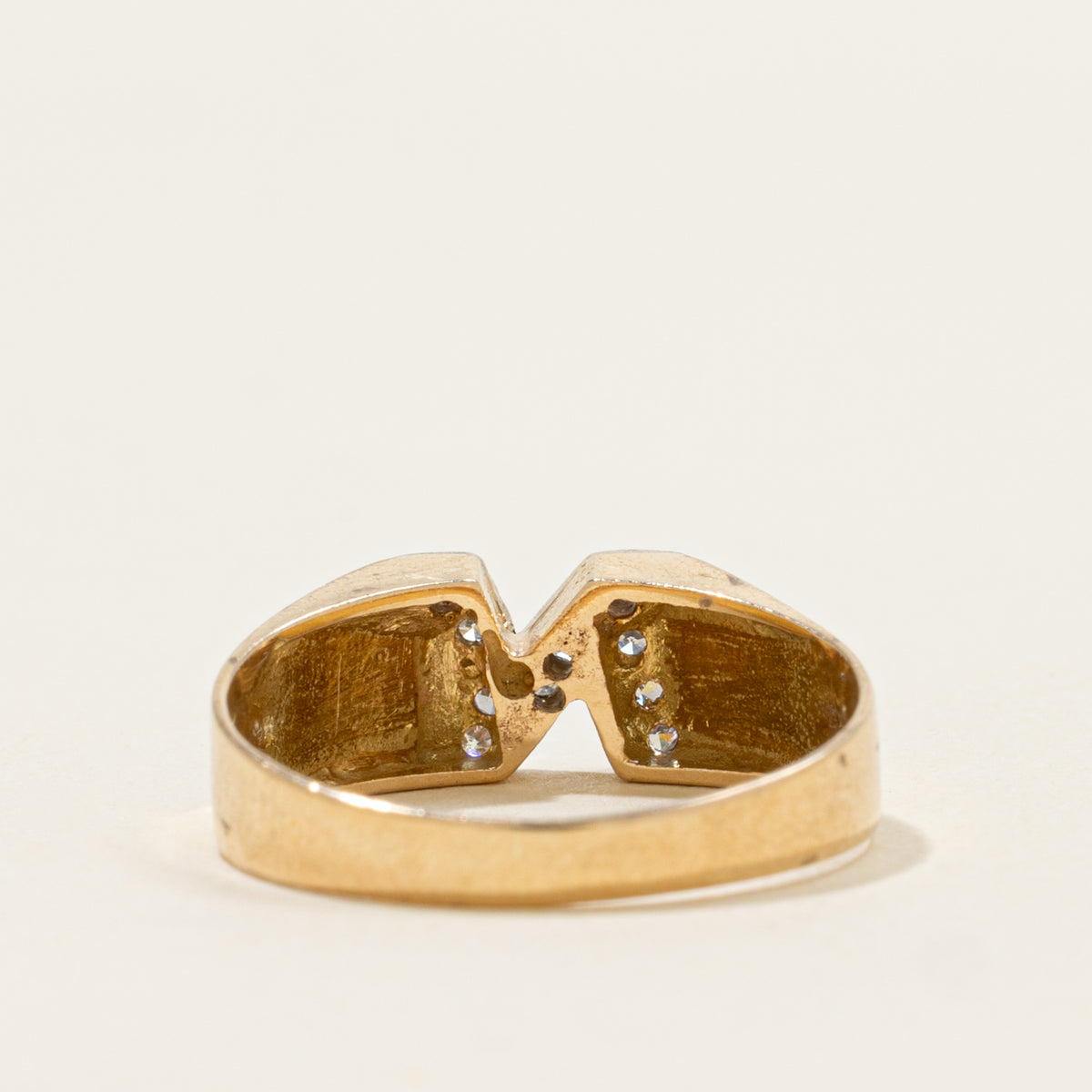 14k Diamond "N" Initial Signet Ring | SZ 6.75