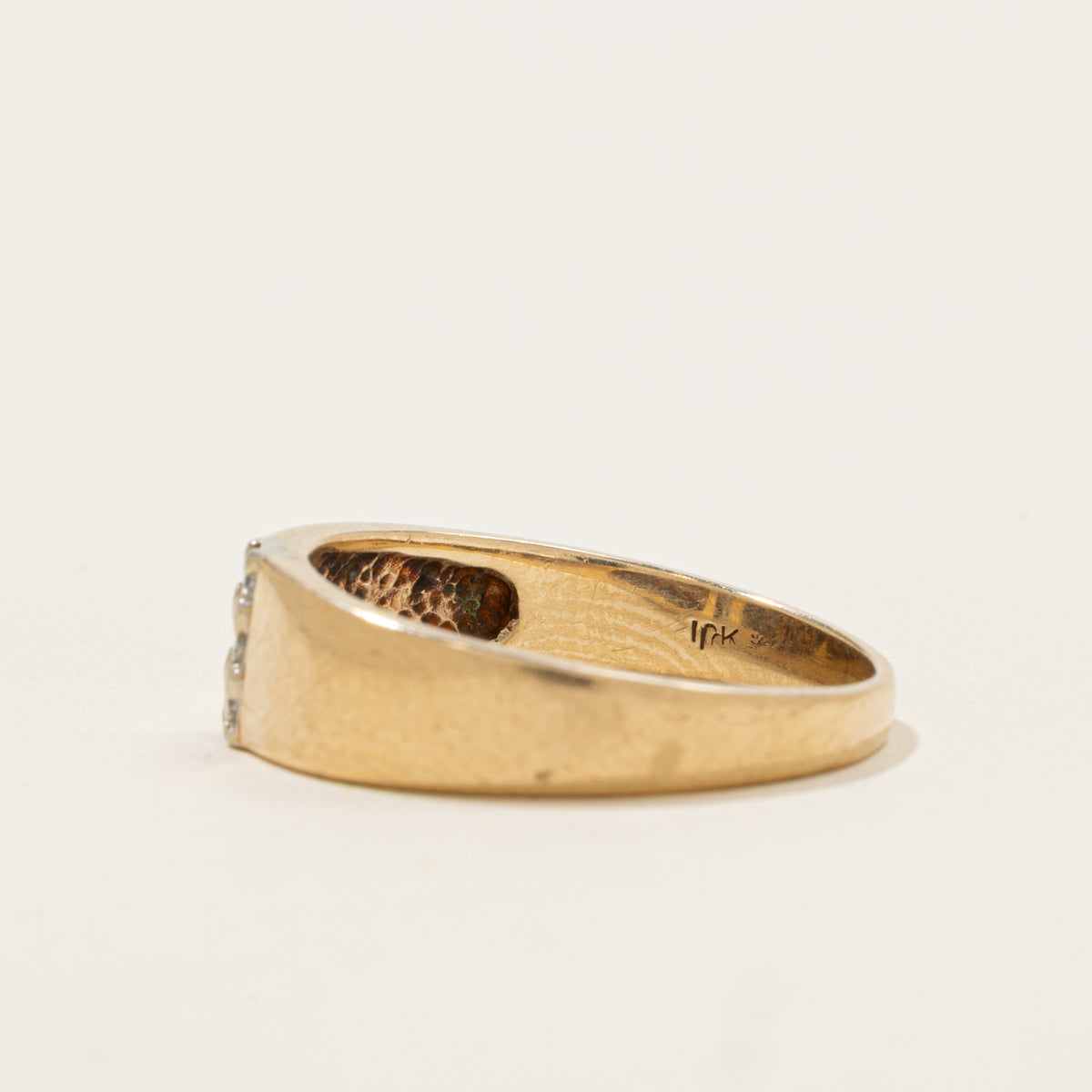 10k Yellow Gold Diamond Column Band | SZ 8