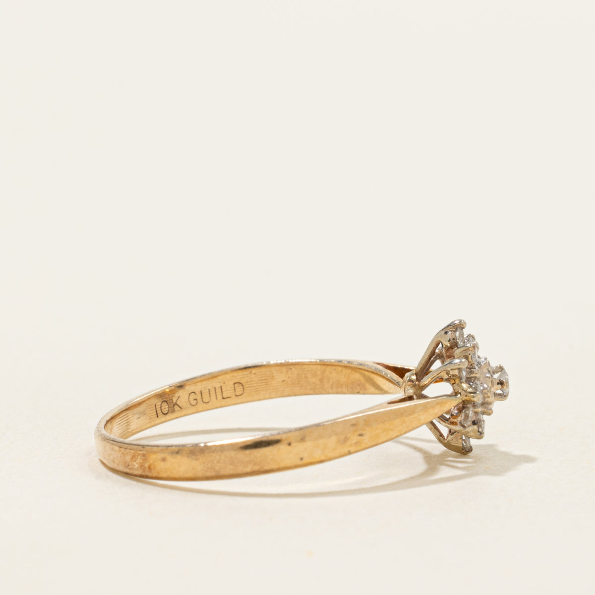10k Diamond Petal Cluster Ring | SZ 6.5