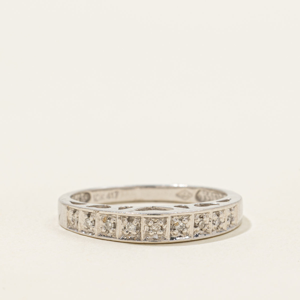 10k Semi Eternity Diamond Raised Band | 3.30mm | SZ 7