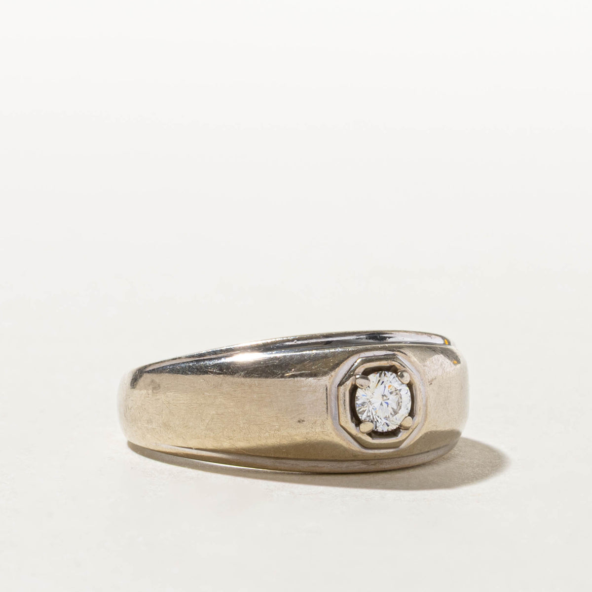 10k Solitaire Canadian Diamond Geometric Ring | 0.24ct | SZ 9.75