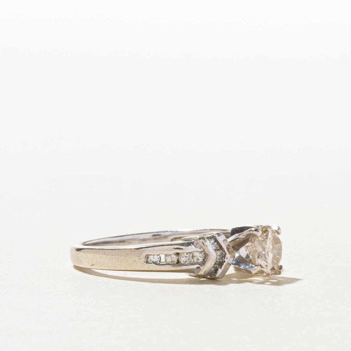 14k Diamond Channel Set Accented Geometric Ring | 0.65ct I1 L, 0.07ctw | SZ 6.5
