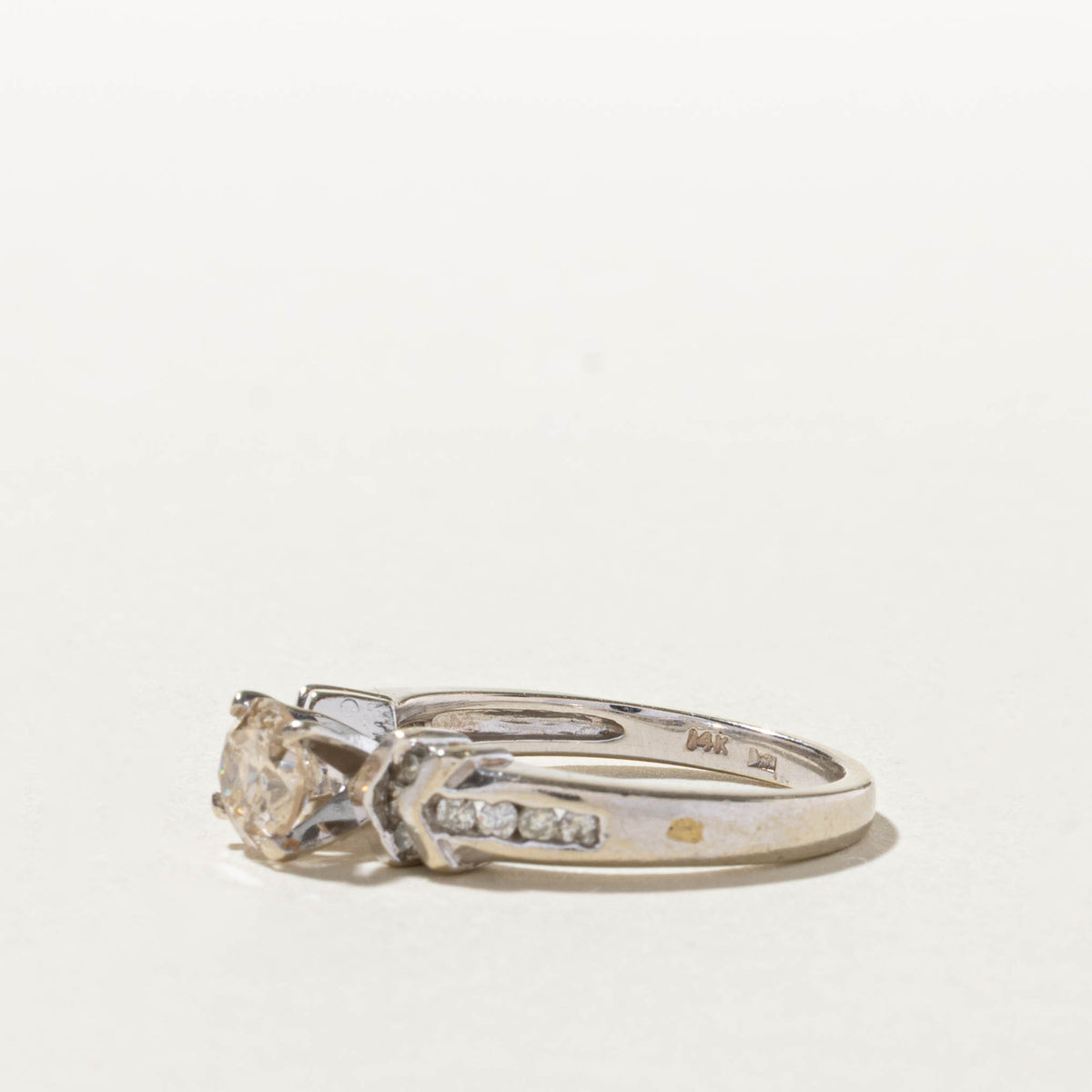 14k Diamond Channel Set Accented Geometric Ring | 0.65ct I1 L, 0.07ctw | SZ 6.5