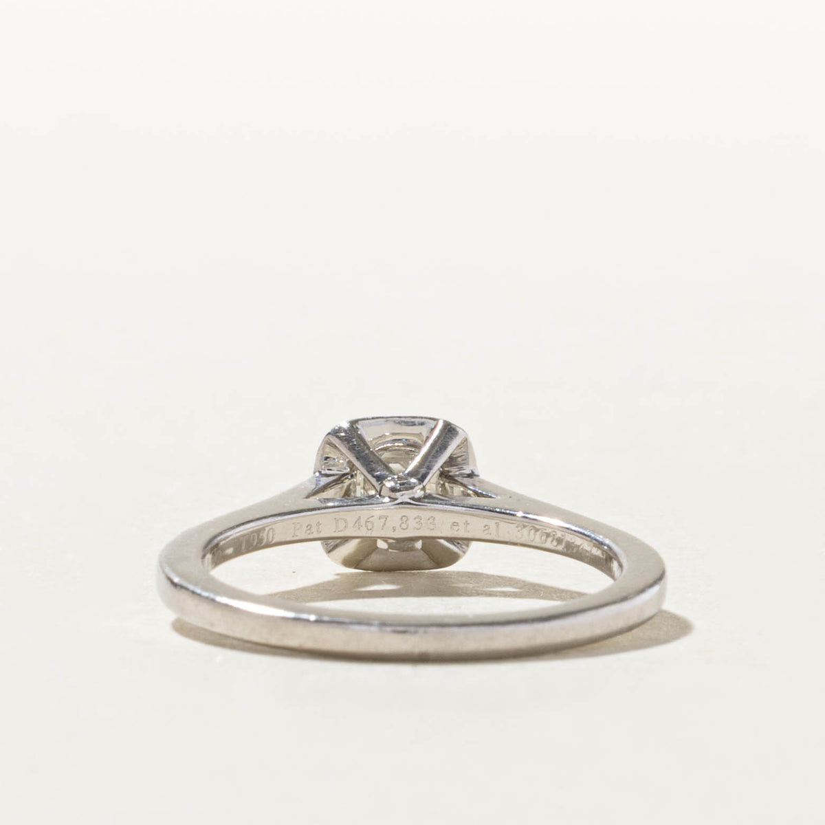 'Tiffany & Co' Platinum Accent Diamond Halo Legacy Engagement Ring | 0.39ct VVS1 I Ex, 0.10ctw | SZ 5.75