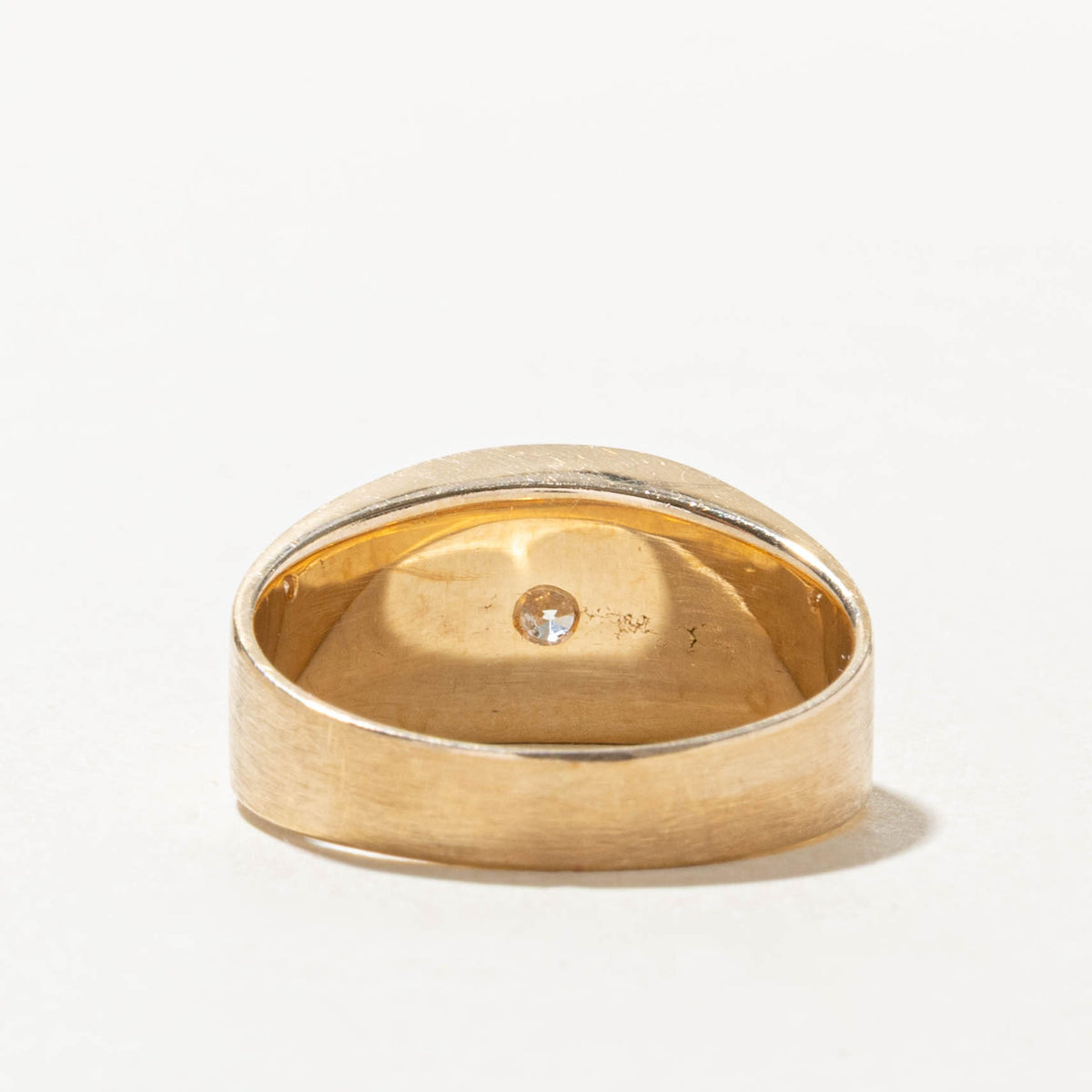 14k Star Set Diamond Matte Cigar Band | 0.55ct VS2 H | 9.90mm | SZ 9.5
