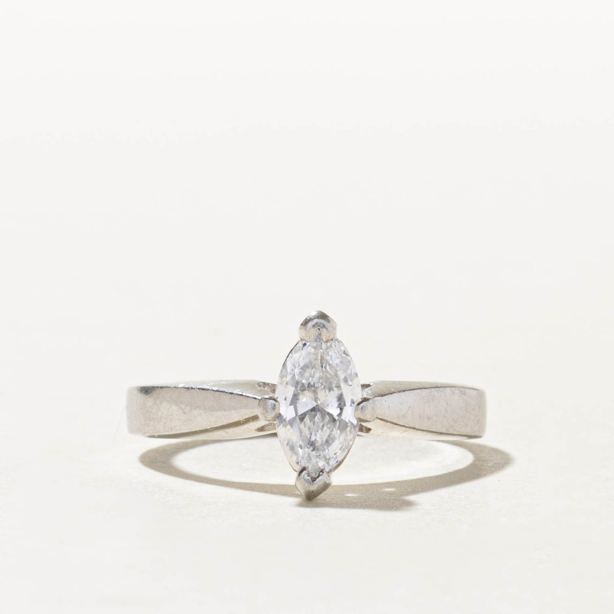 900 Platinum Solitaire Marquise Cut Diamond Ring | 0.64ct I1 H | SZ 6.75