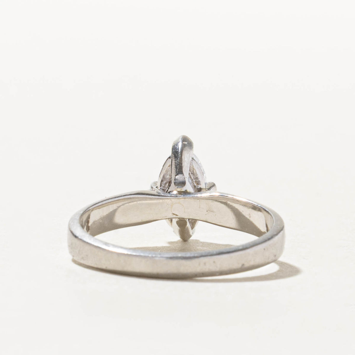900 Platinum Solitaire Marquise Cut Diamond Ring | 0.64ct I1 H | SZ 6.75