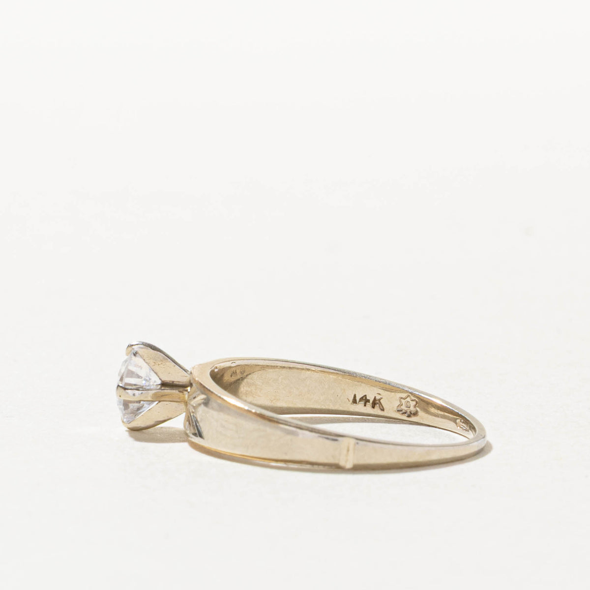 14k Solitaire Diamond Engraved Ring | 0.46ct I1 I | SZ 7