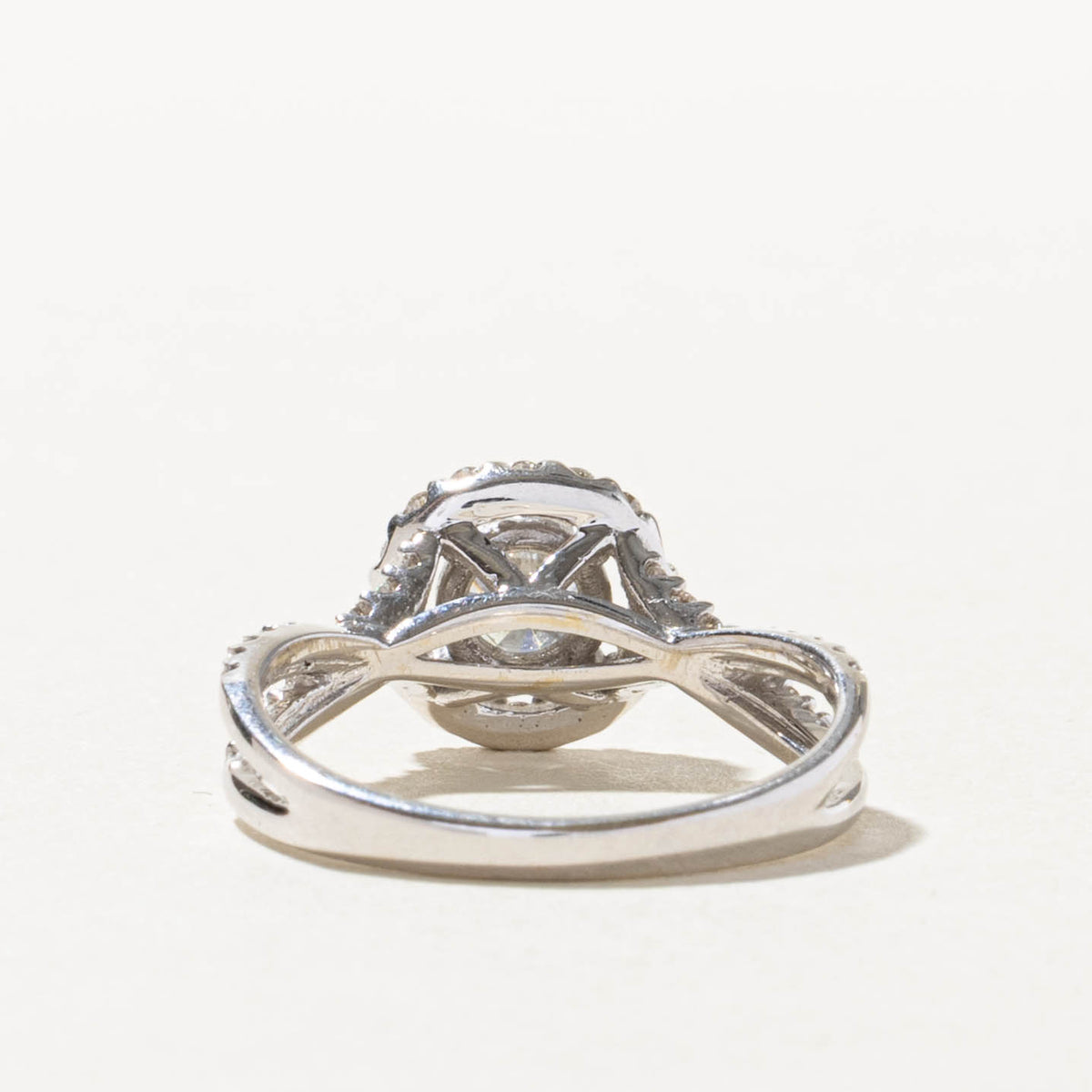 18k White Gold Diamond Halo Ring | 0.47ct I2 H, 0.33ctw | SZ 6.25