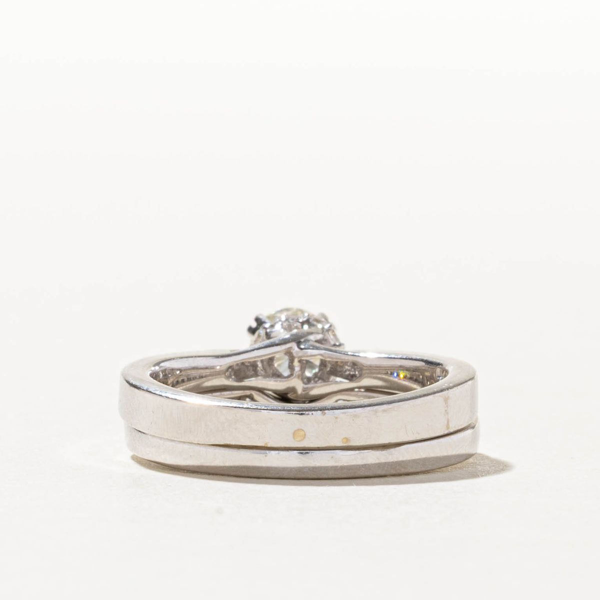 14k Solitaire Diamond Wedding Ring Set | 0.48ct VS2 I, 0.36ctw | SZ 7