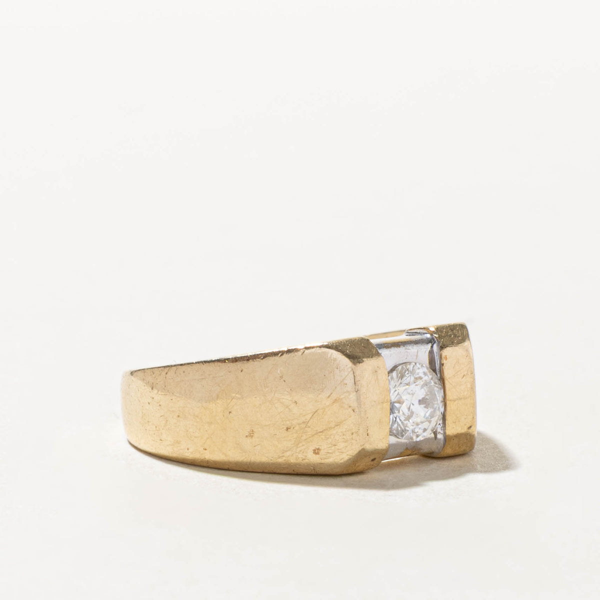 10k Solitaire Diamond Geometric Ring | 0.40ct I2 I | SZ 7.5