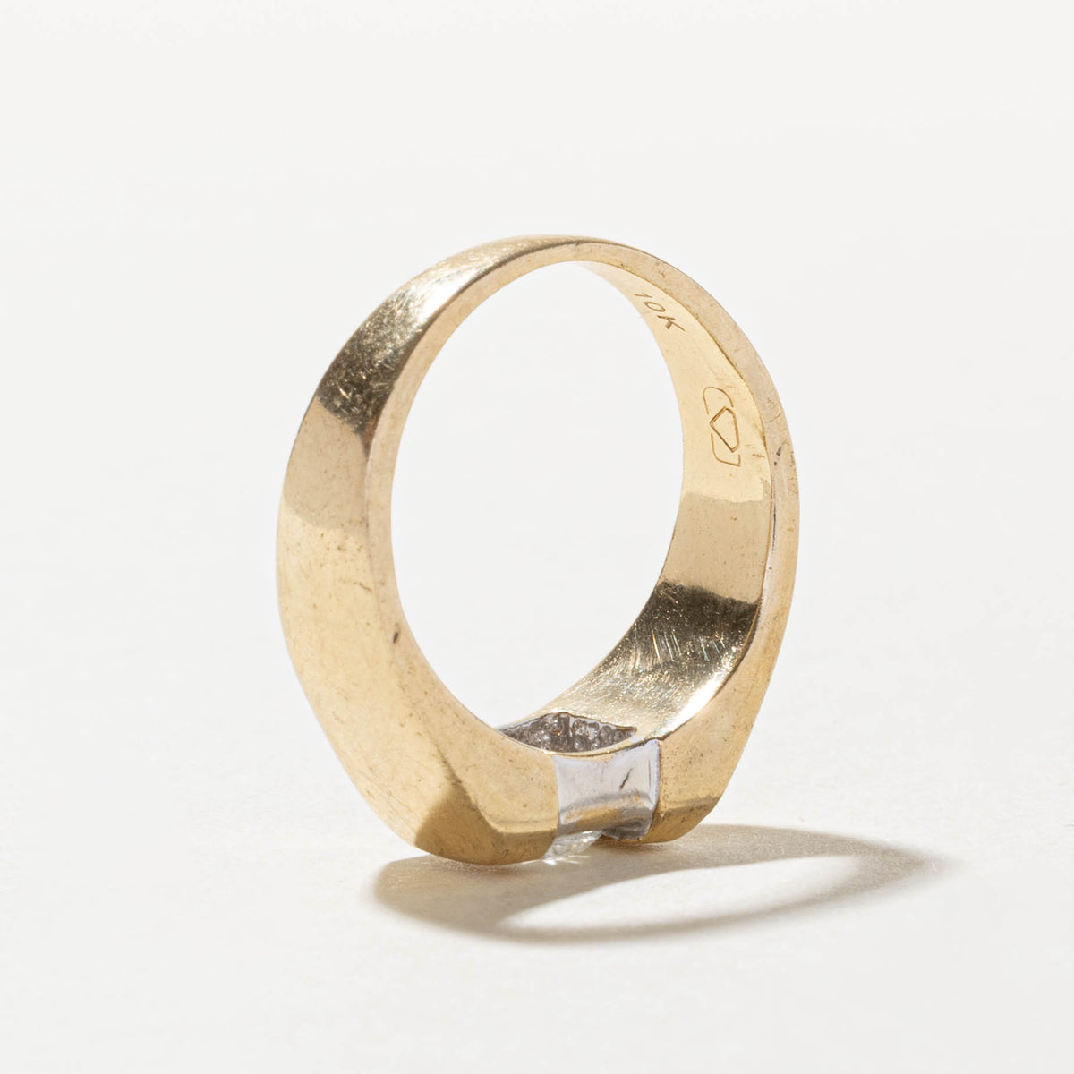 10k Solitaire Diamond Geometric Ring | 0.40ct I2 I | SZ 7.5