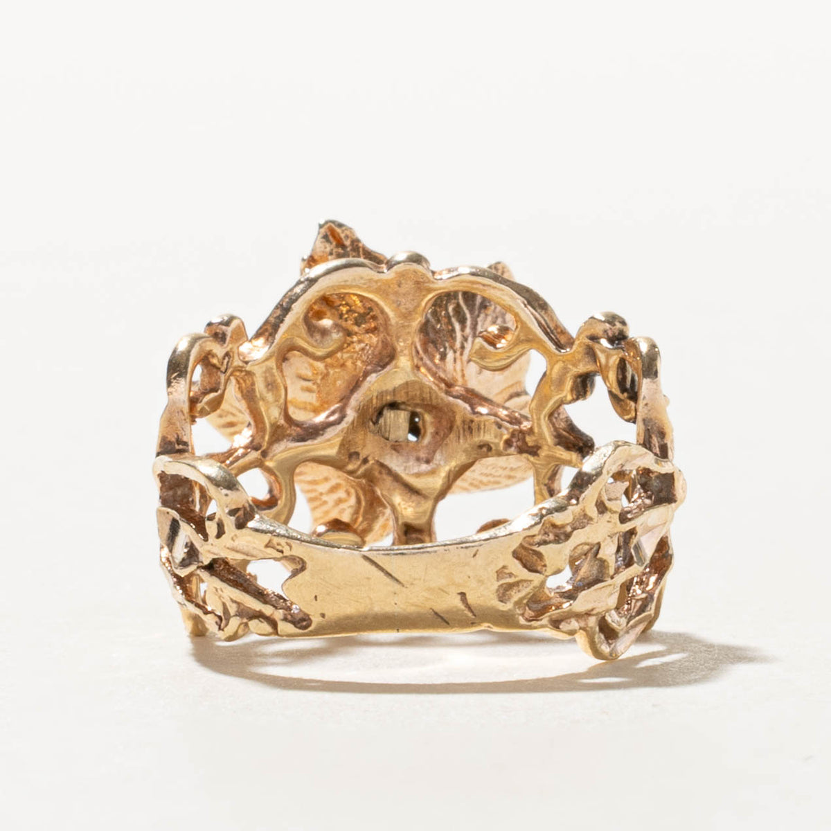 10k Diamond Scrollwork Floral Cocktail Ring | 0.12ct | SZ 5
