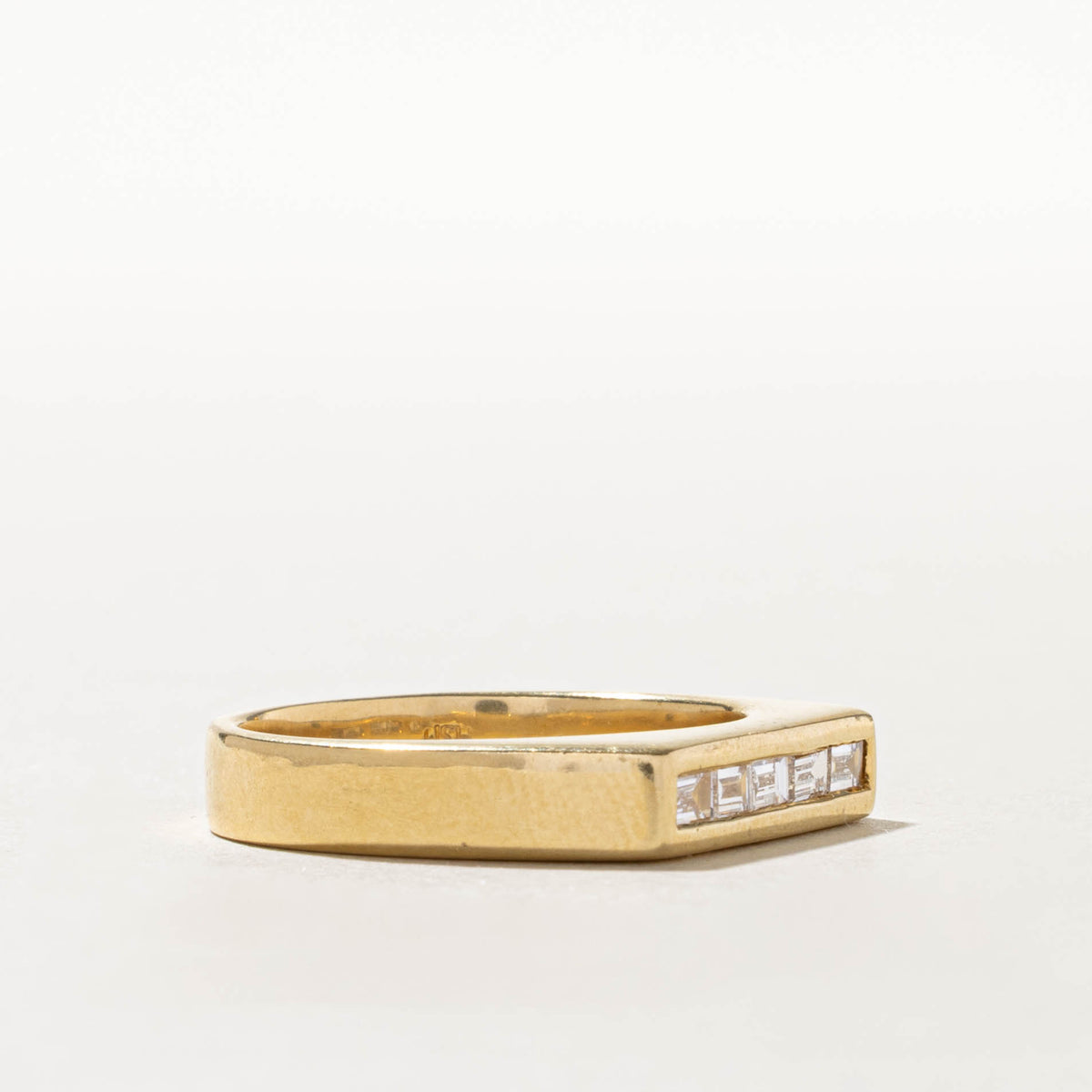 18k Five Stone Baguette Cut Diamond Band | 0.30ctw | 4.45mm | SZ 9.25