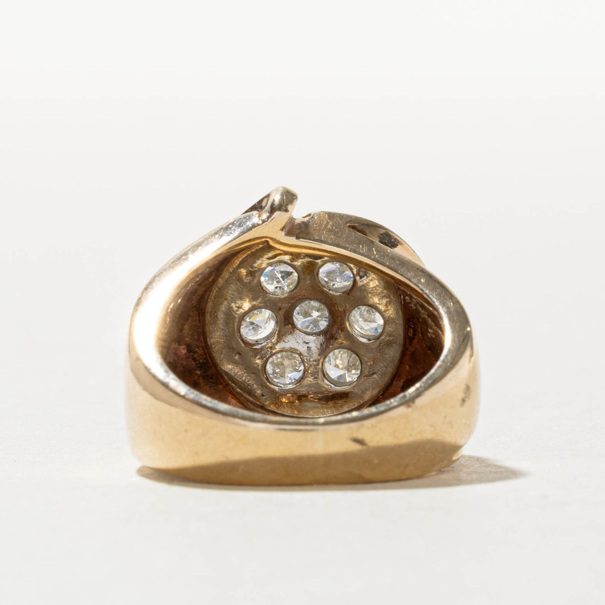 10k Illusion Set Diamond Cluster Cocktail Ring | 1.00ctw | SZ 3.75