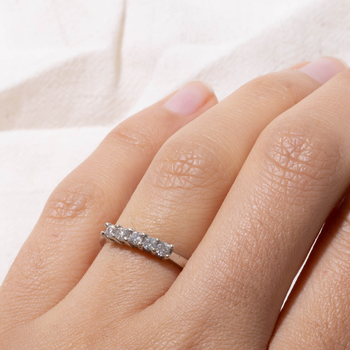 14k Five Stone Diamond Band | 0.25ctw | 2.90mm | SZ 6.25