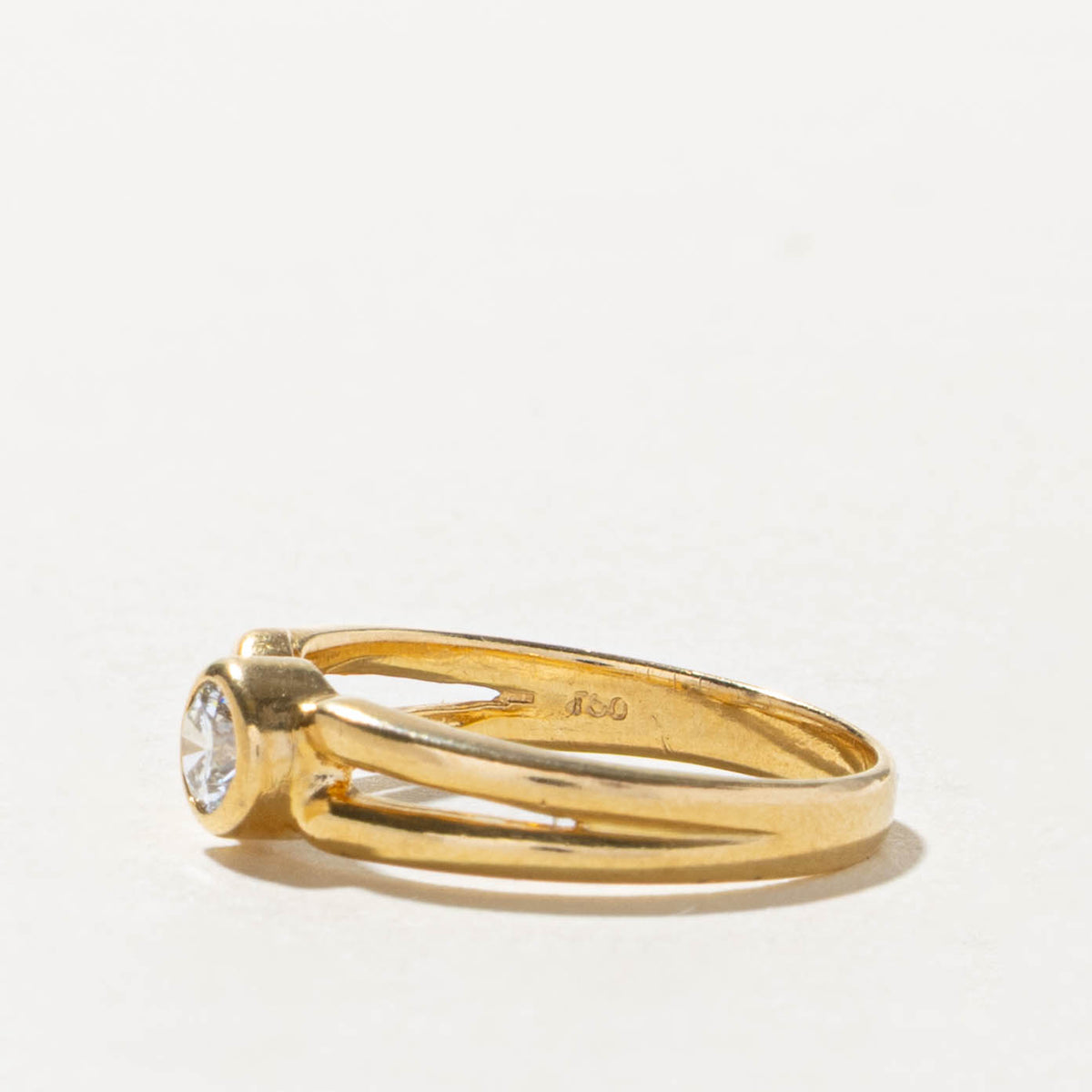 18k Bezel Set Diamond Openwork Geometric Ring | 0.31ctw | SZ 6