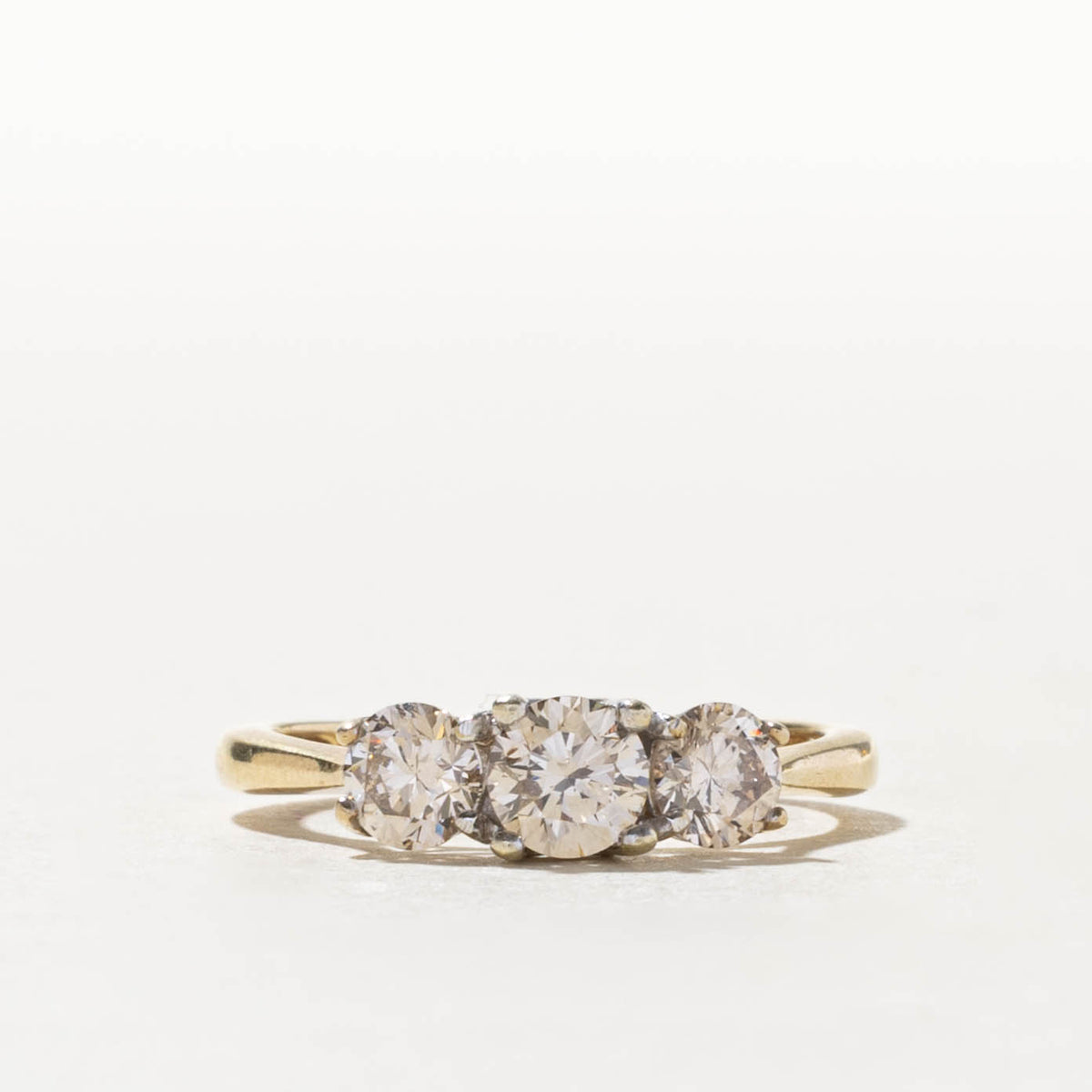 10k Three Stone Diamond Engagement Ring | 1.00ctw | SZ 5.75