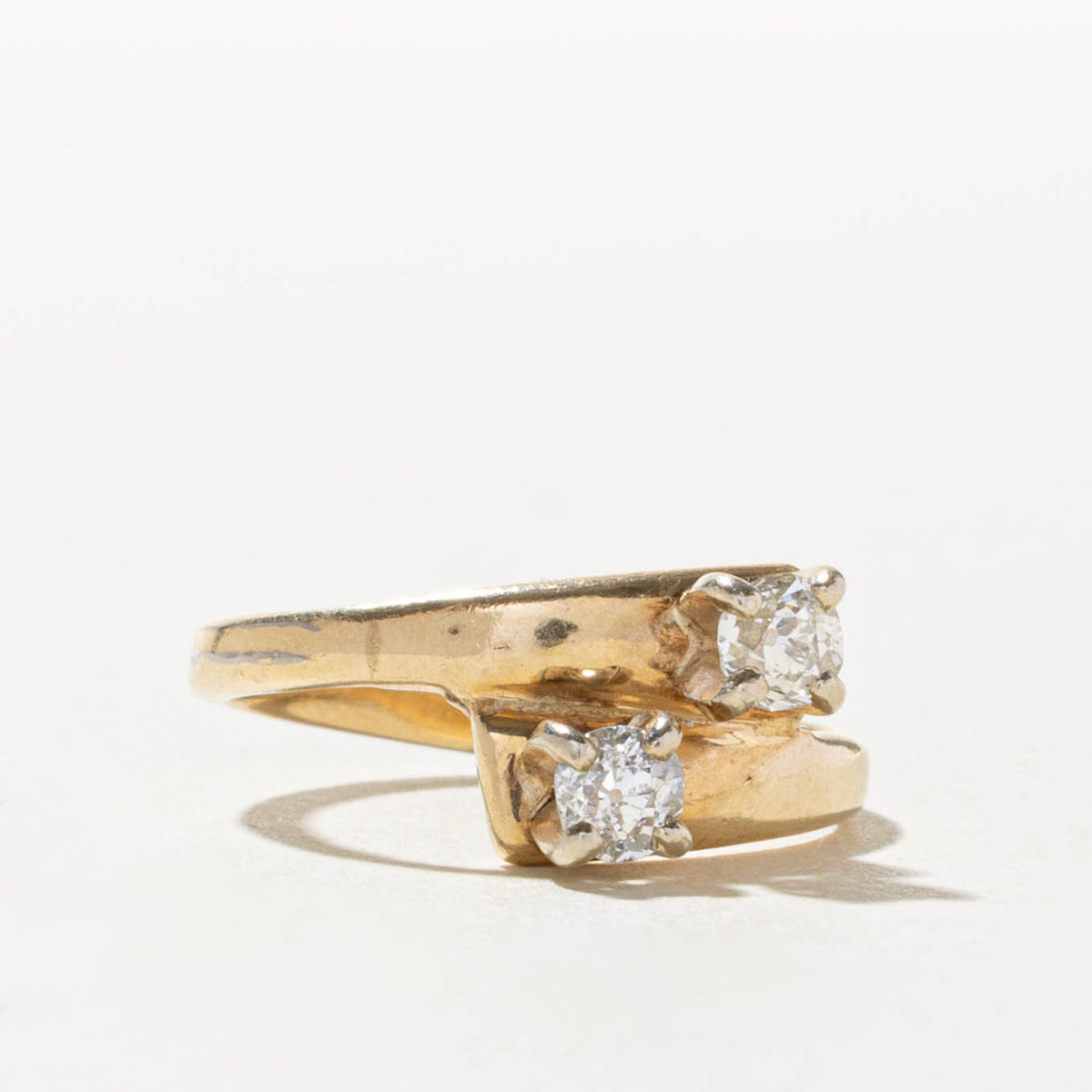 14k Toi et Moi Old European Cut Diamond Bypass Ring | 0.50ctw | SZ 6.5