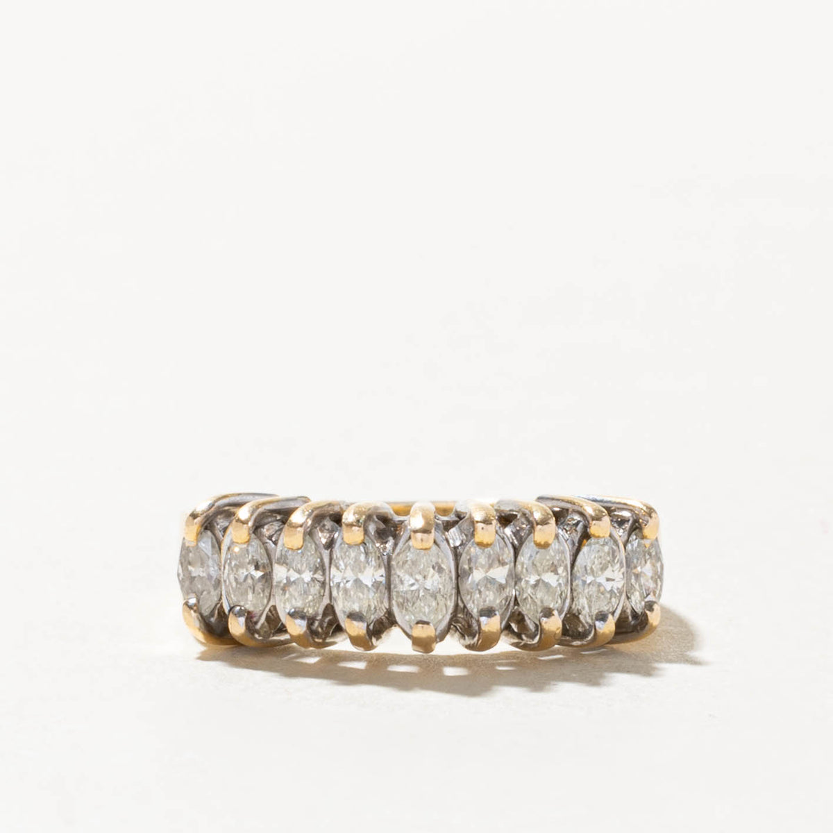14k Semi Eternity Marquise Cut Diamond Band | 0.60ctw | 5.85mm | SZ 5.25
