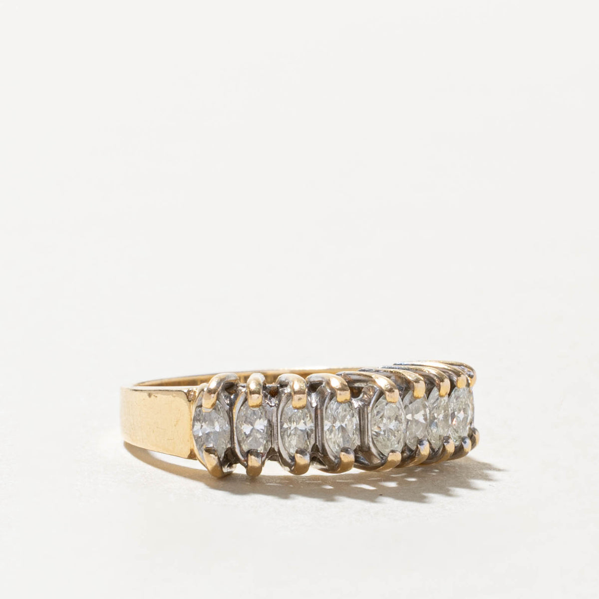 14k Semi Eternity Marquise Cut Diamond Band | 0.60ctw | 5.85mm | SZ 5.25