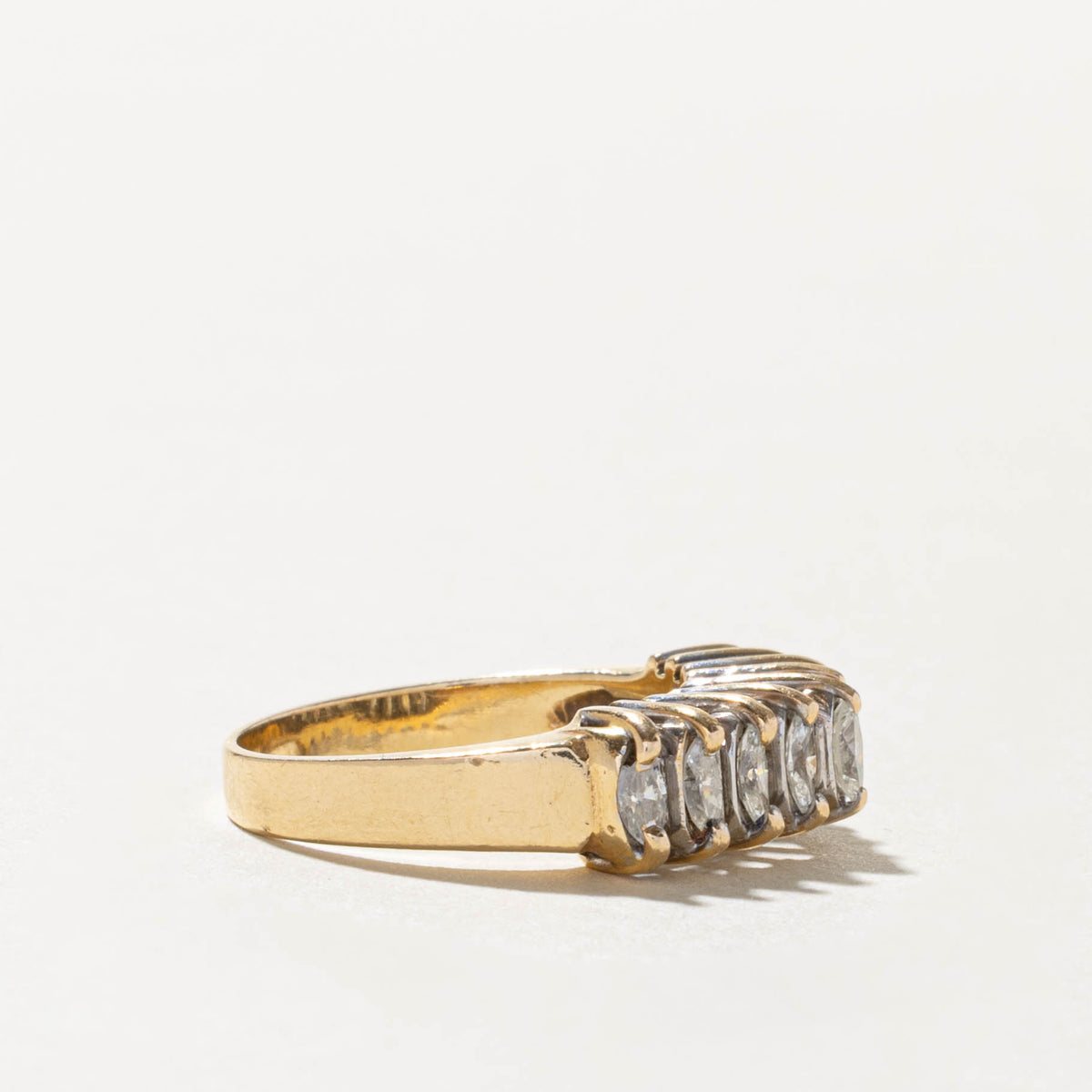 14k Semi Eternity Marquise Cut Diamond Band | 0.60ctw | 5.85mm | SZ 5.25