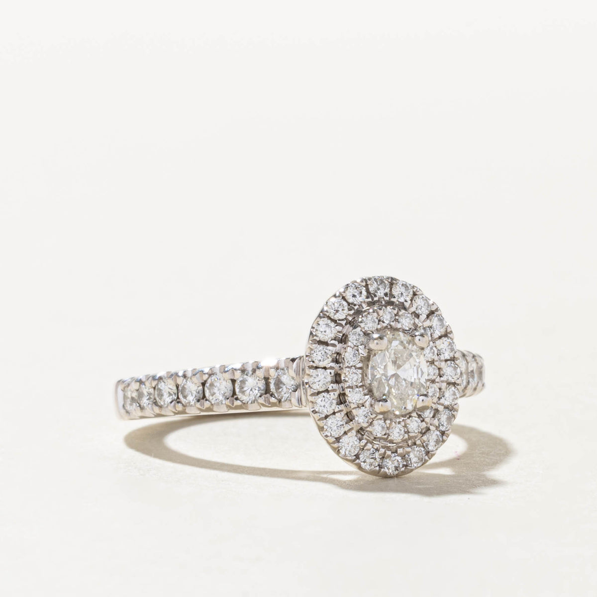 'Vera Wang' Diamond Double Halo & Hidden Sapphire Love Ring | 0.75ctw, 0.06ctw | SZ 6.5