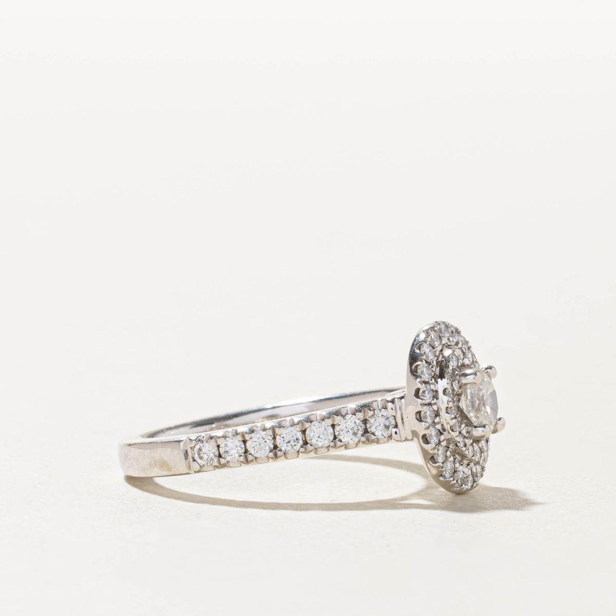'Vera Wang' Diamond Double Halo & Hidden Sapphire Love Ring | 0.75ctw, 0.06ctw | SZ 6.5