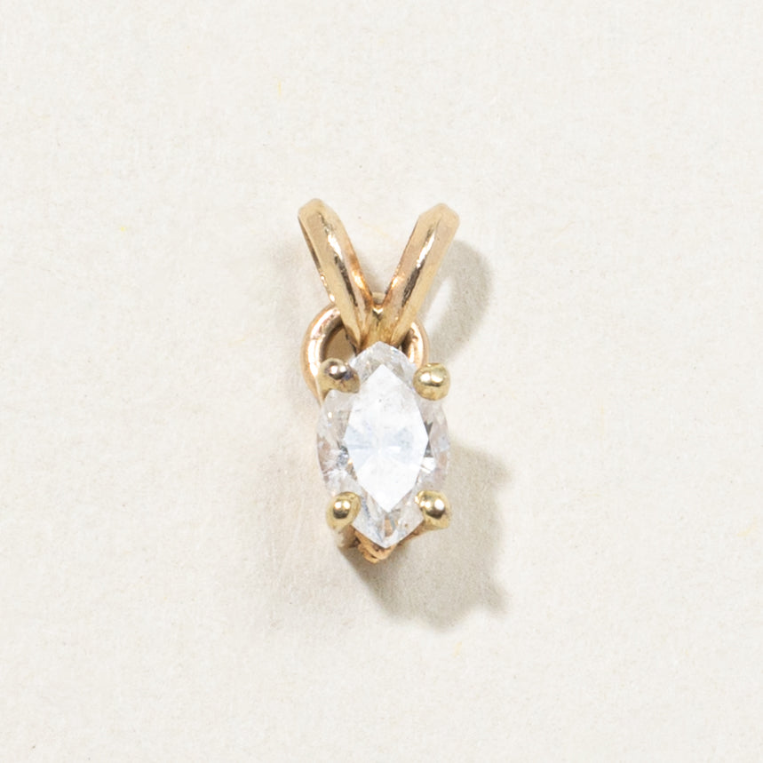 14k Marquise Cut Diamond Pendant | 0.35ct