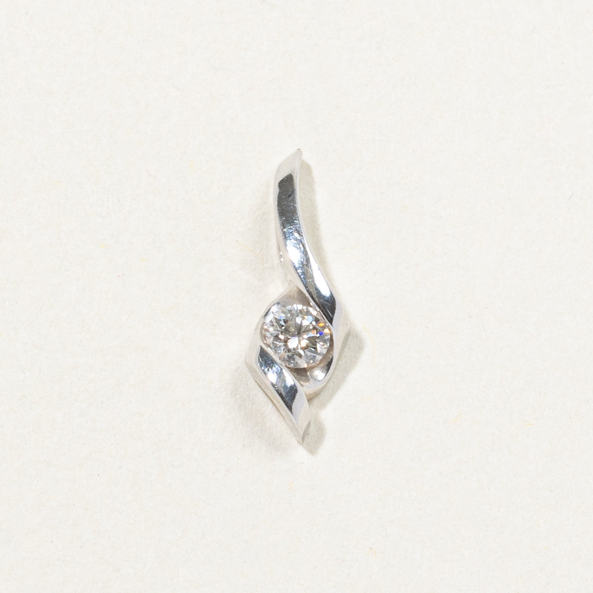 10k Tension Set Diamond Pendant | 0.12ct