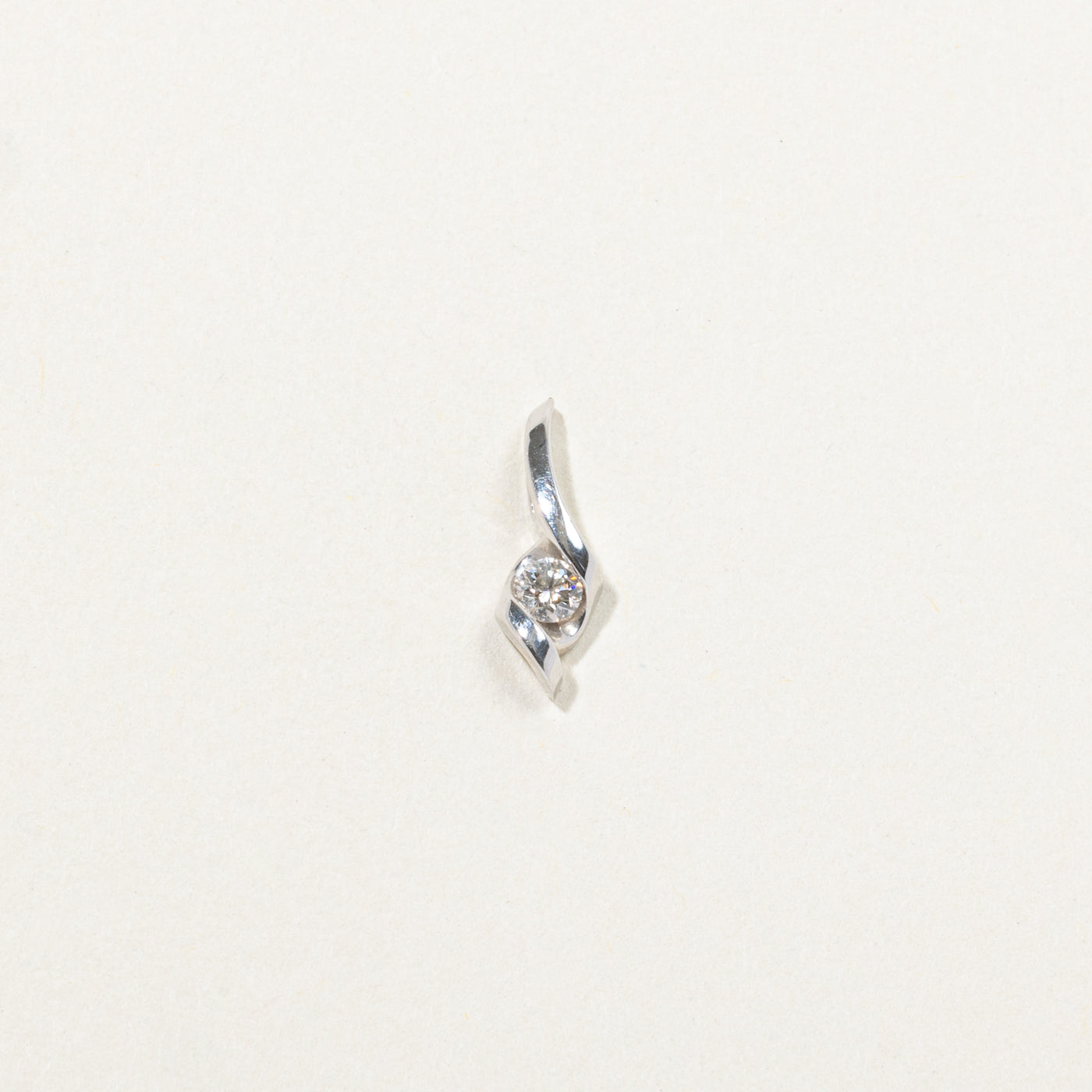 10k Tension Set Diamond Pendant | 0.12ct