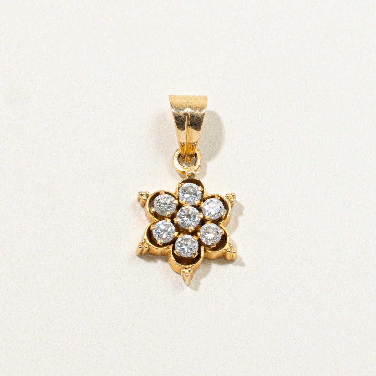 18k Yellow Gold Diamond Daisy Pendant | 0.77ctw