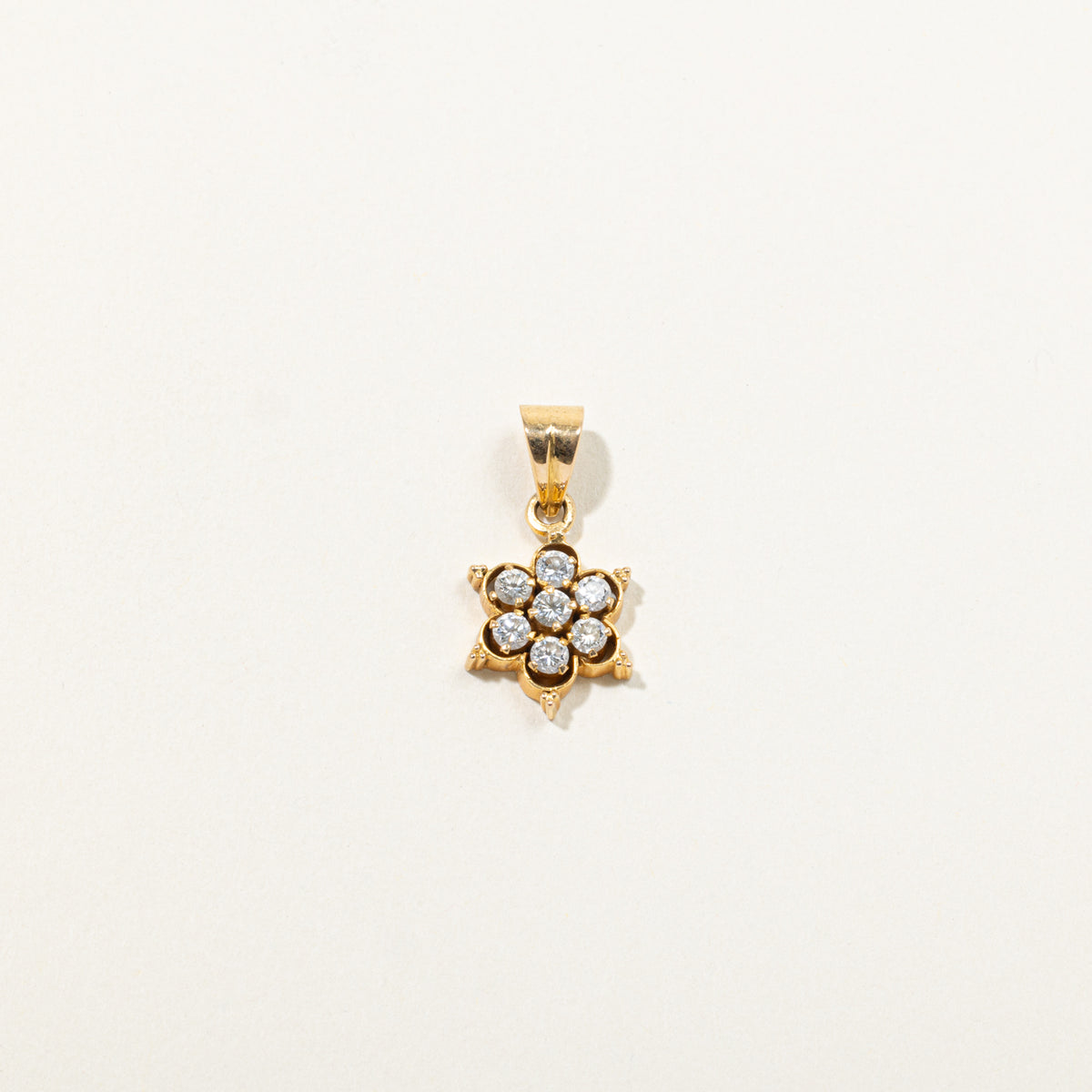 18k Yellow Gold Diamond Daisy Pendant | 0.77ctw