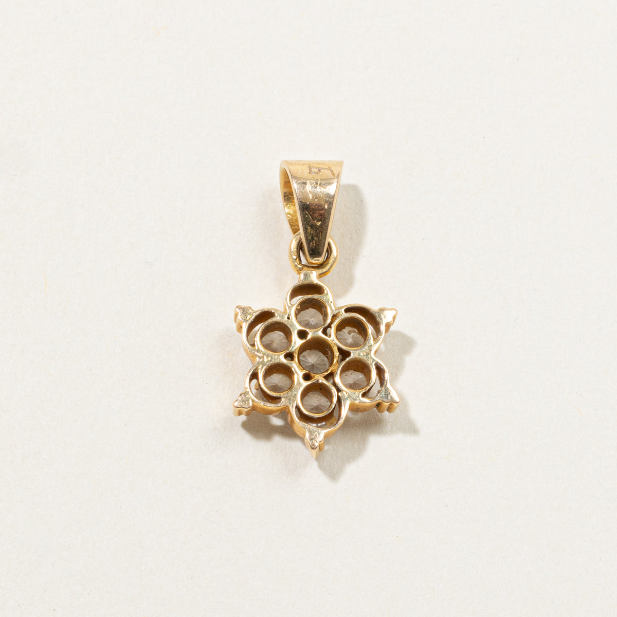 18k Yellow Gold Diamond Daisy Pendant | 0.77ctw